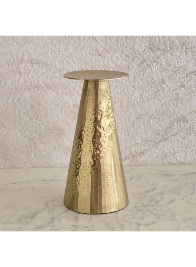 Home Box Textured Gold Aluminium Candleholder for Home Decor - Image 2